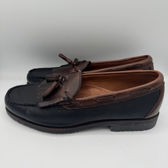Allen Edmonds Men's Nashua Brown and Black Leather Tassel Loafer Size 10D - Picture 1 of 8